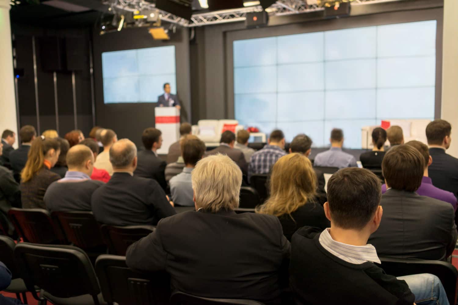 People attending a conference